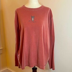 Life is Good Women’s XL Red Long Sleeve Horse Graphic Tee 100% Cotton